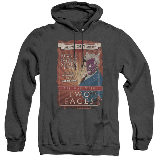 Batman Two Faces Heather Mens Hoodie Black Officially Licensed
