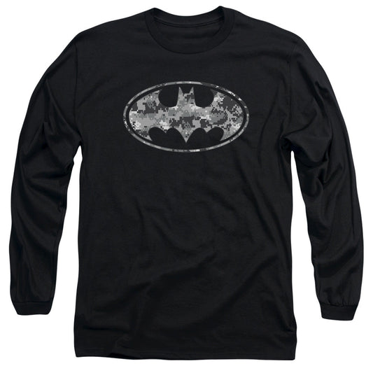 Batman Urban Camo Shield Mens Long Sleeve Shirt Black Officially Licensed