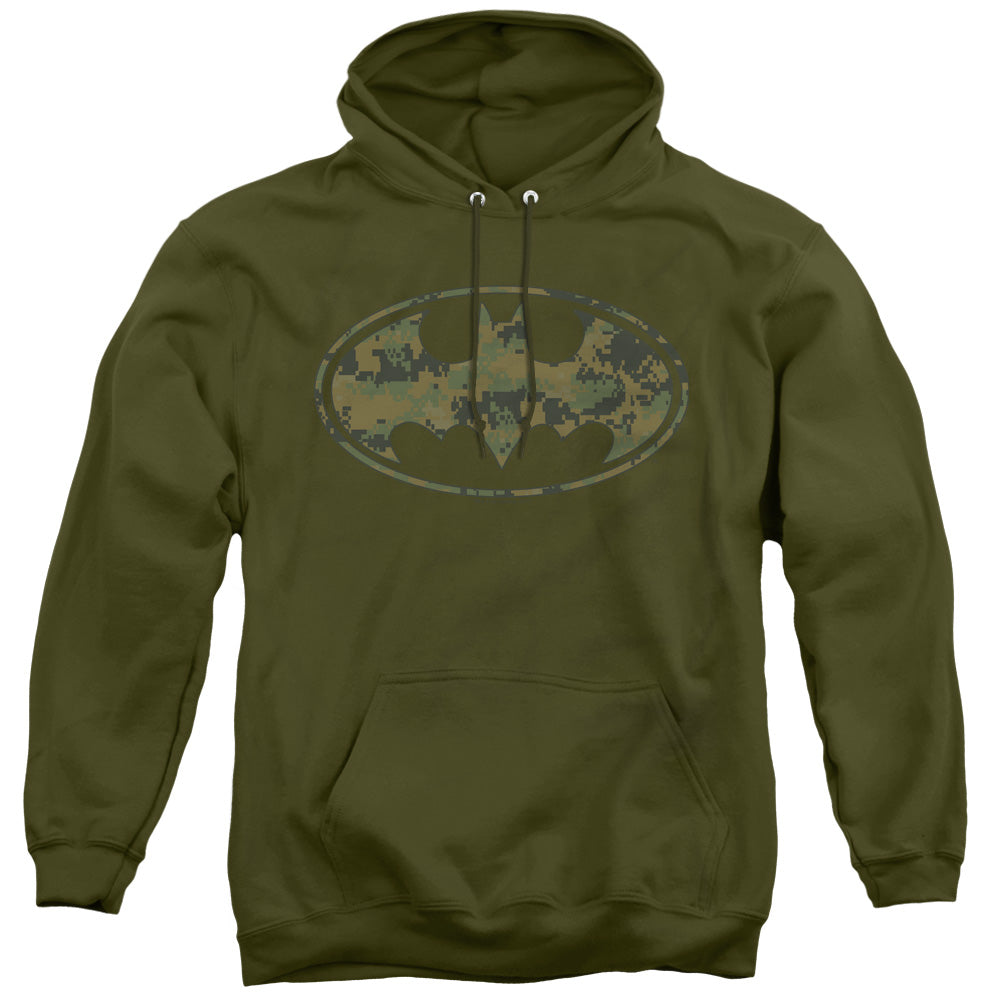 Batman Marine Camo Shield Mens Hoodie Military Green Officially Licensed