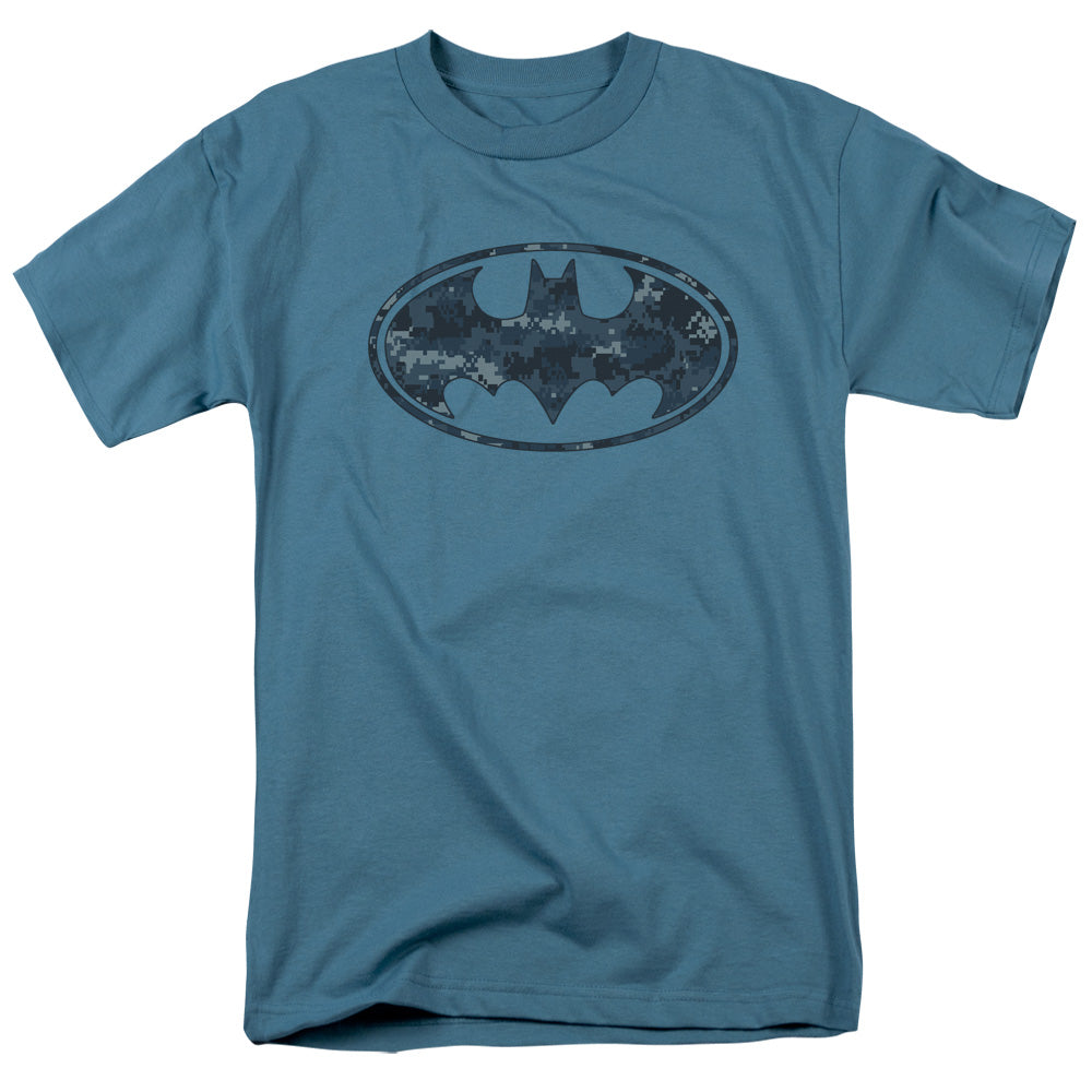 Batman Navy Camo Shield Mens T Shirt Slate Officially Licensed