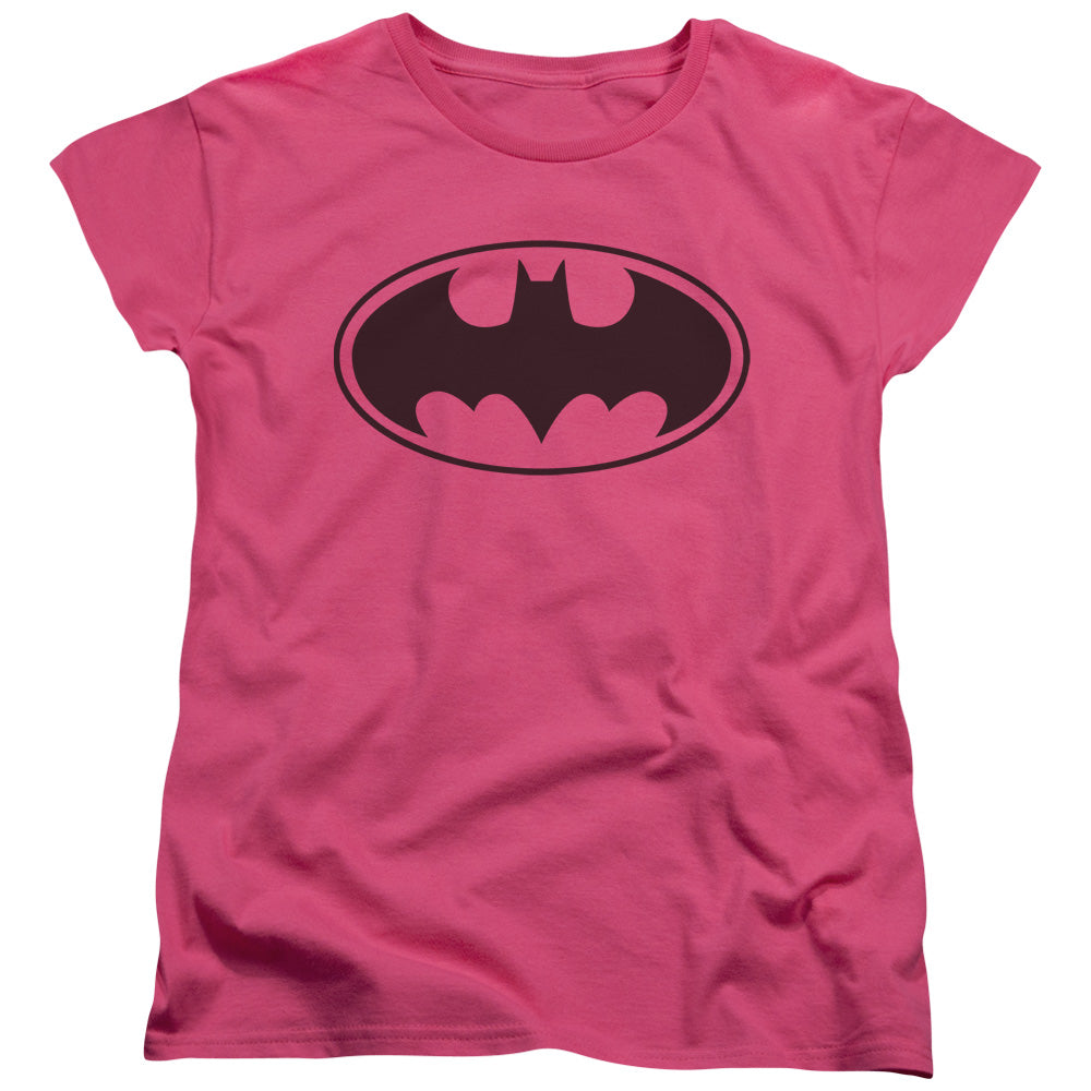Batman Black Bat Womens T Shirt Hot Pink Officially Licensed
