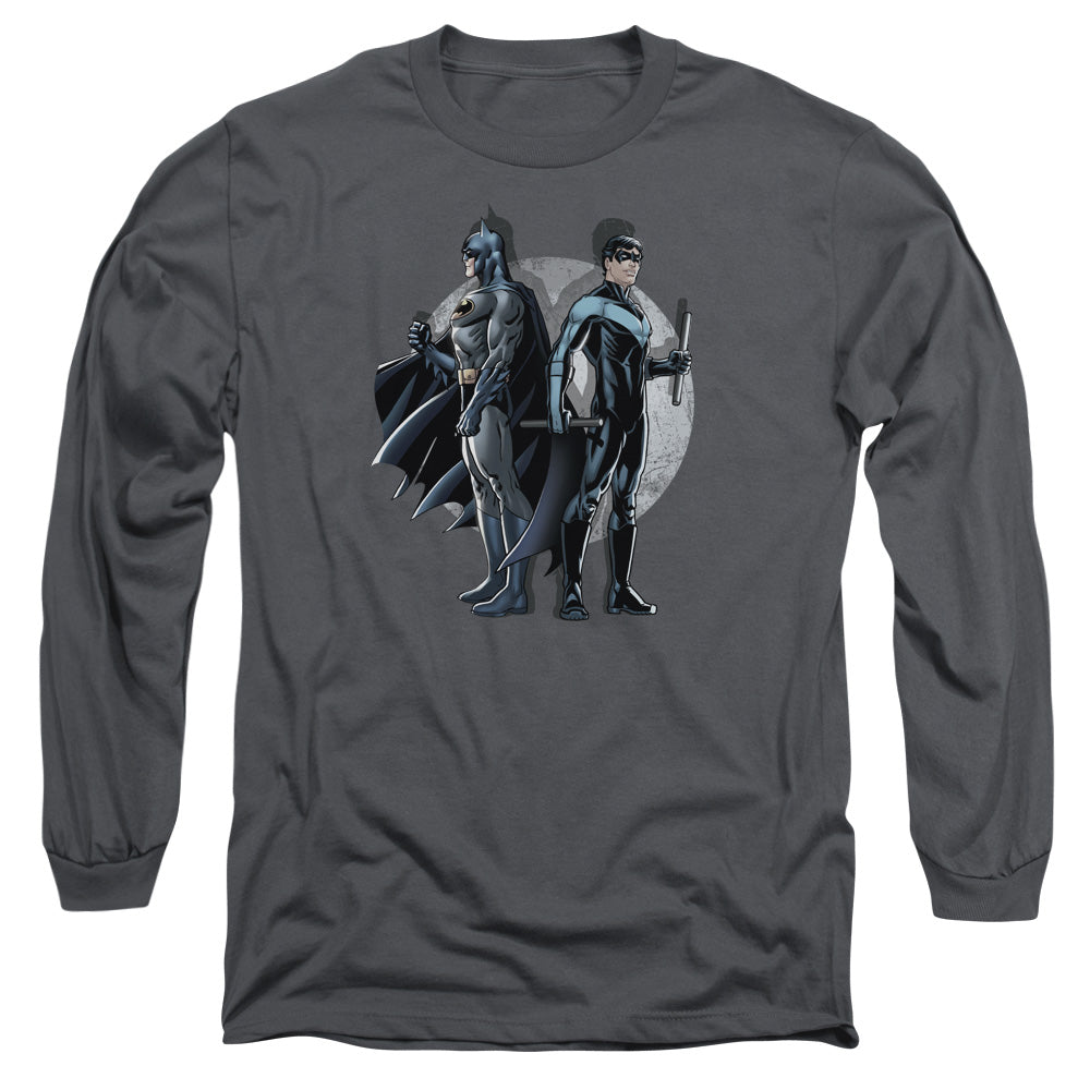 Batman Spotlight Mens Long Sleeve Shirt Charcoal Officially Licensed