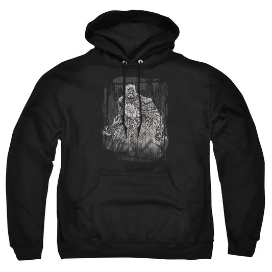 Batman Pencilled Rain Mens Hoodie Black Officially Licensed