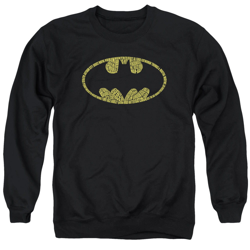 Batman Word Logo Mens Crewneck Sweatshirt Black