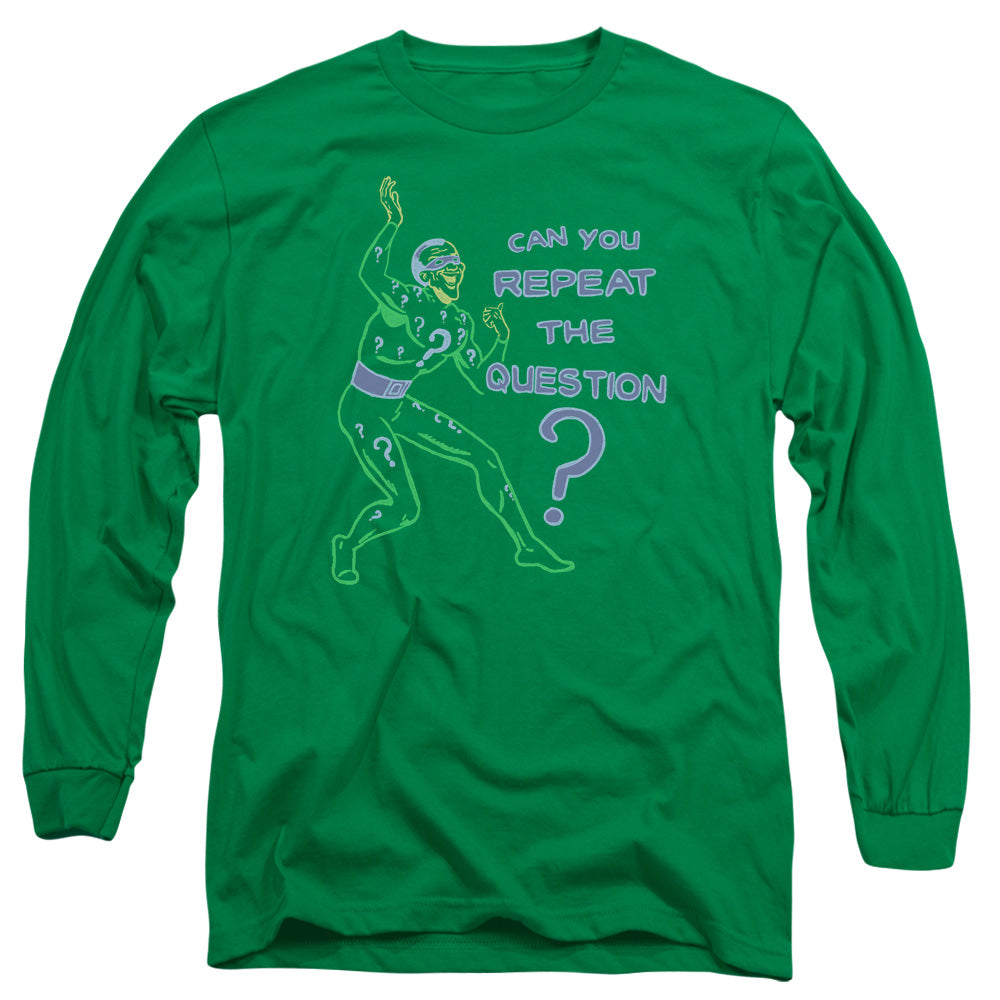 Batman Repeat Mens Long Sleeve Shirt Kelly Green Officially Licensed