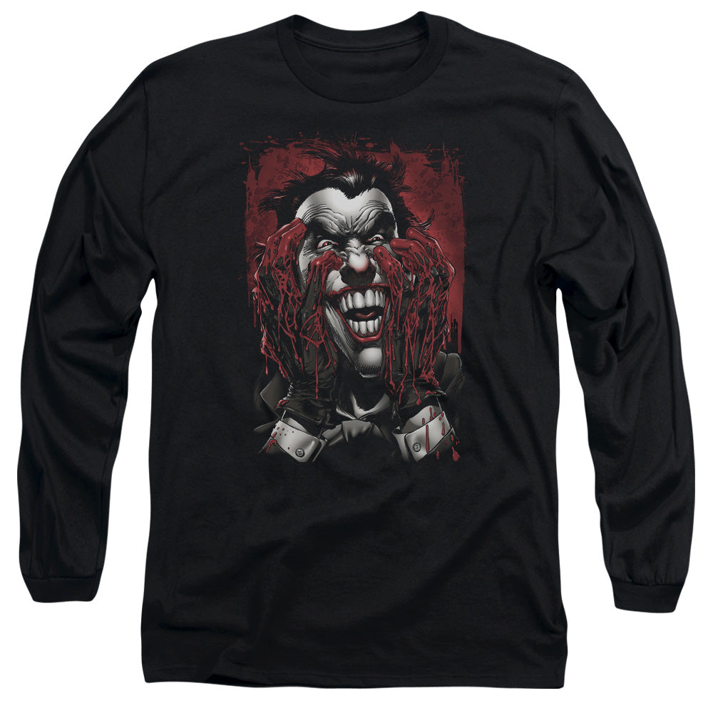 Batman Blood In Hands Mens Long Sleeve Shirt Black Officially Licensed