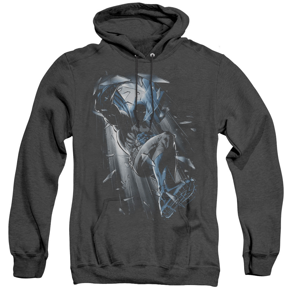 Batman Bat Crash Heather Mens Hoodie Black Officially Licensed