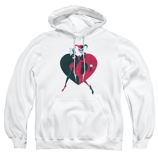 Batman Harely Heart Mens Hoodie White Officially Licensed