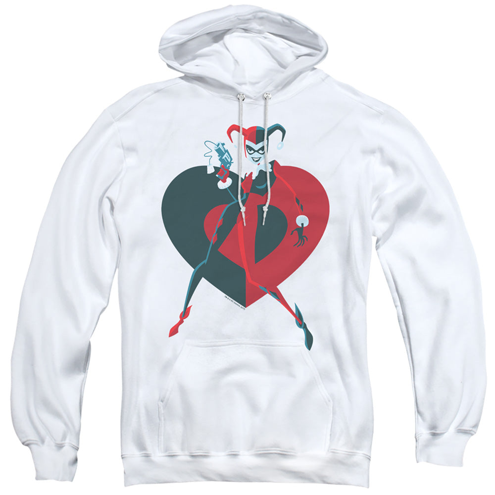 Batman Harely Heart Mens Hoodie White Officially Licensed