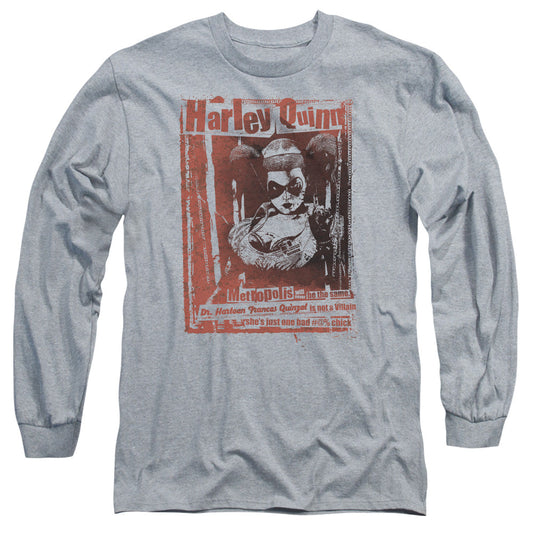 Batman Dr Quinn Mens Long Sleeve Shirt Athletic Heather Officially Licensed