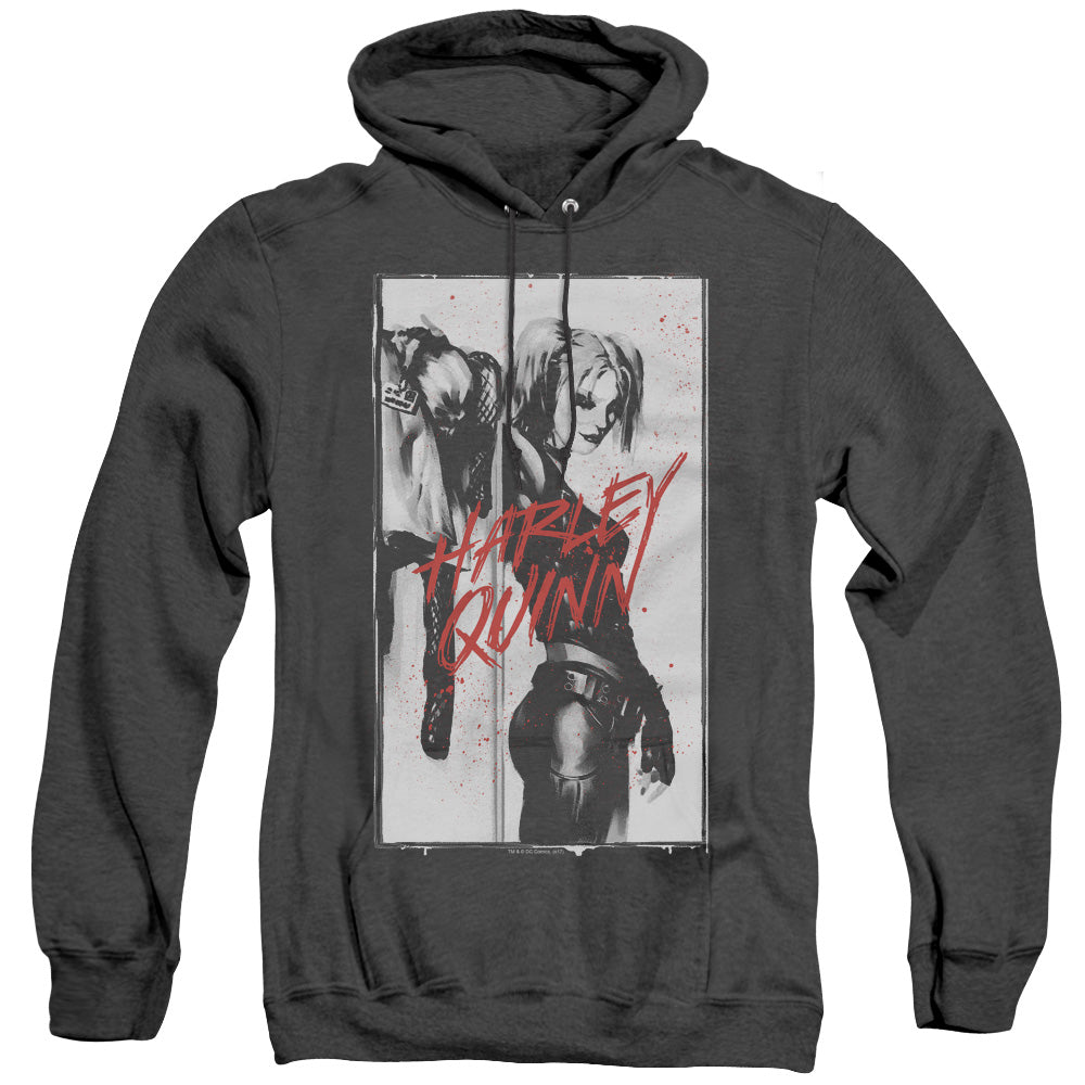 Batman Inked Quinn Heather Mens Hoodie Black Officially Licensed