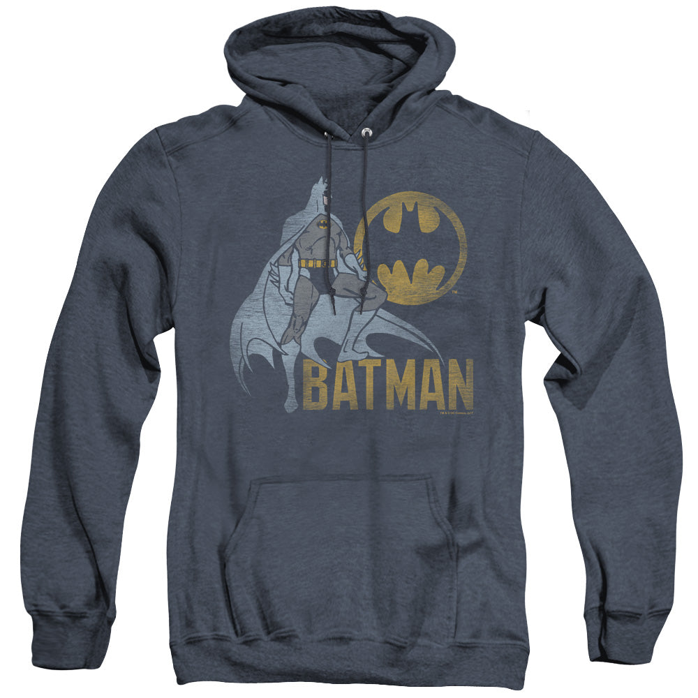 Batman Knight Watch Heather Mens Hoodie Navy Officially Licensed