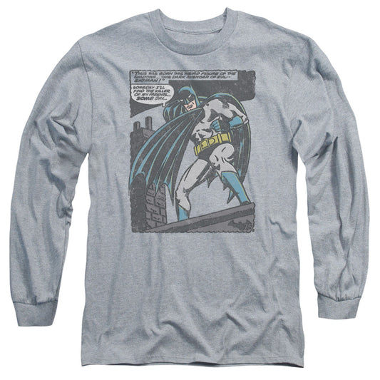 Batman Bat Origins Mens Long Sleeve Shirt Athletic Heather Officially Licensed