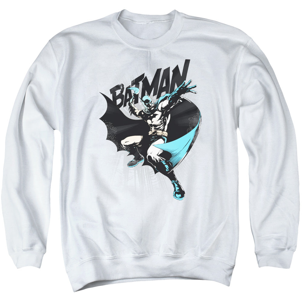 Batman Batarang Throw Mens Crewneck Sweatshirt White