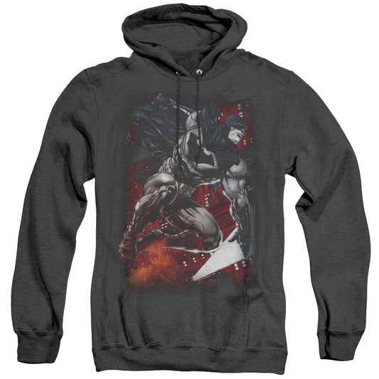 Batman Sparks Leap Heather Mens Hoodie Black Officially Licensed