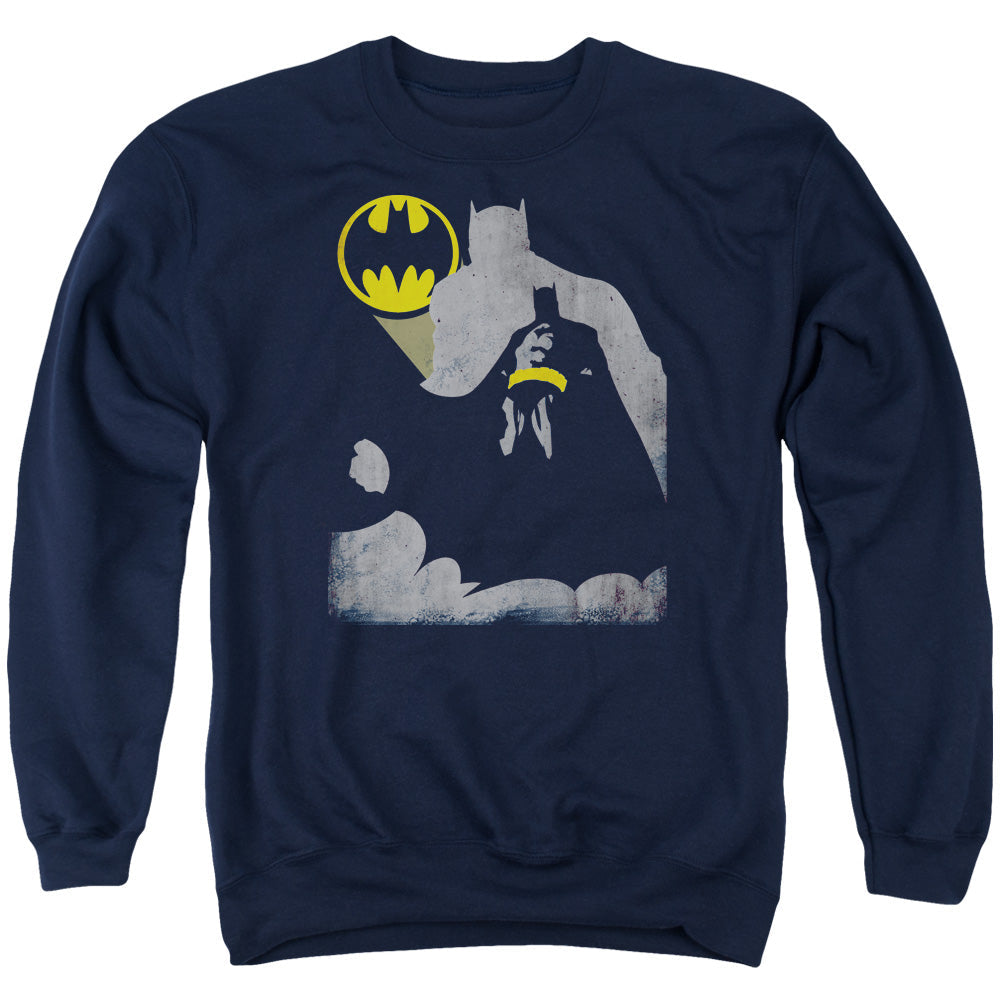 Batman Bat Knockout Mens Crewneck Sweatshirt Navy