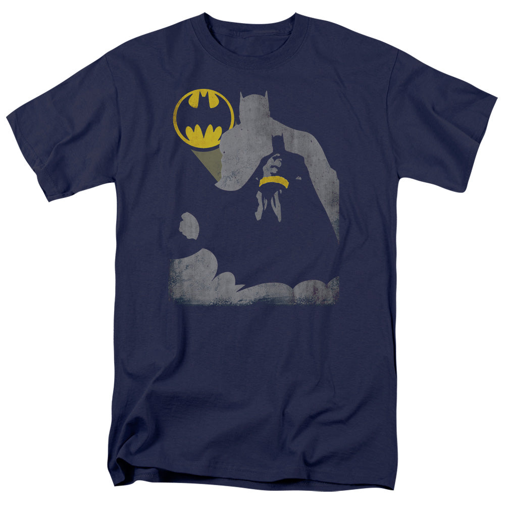 Batman Bat Knockout Mens T Shirt Navy Blue Officially Licensed
