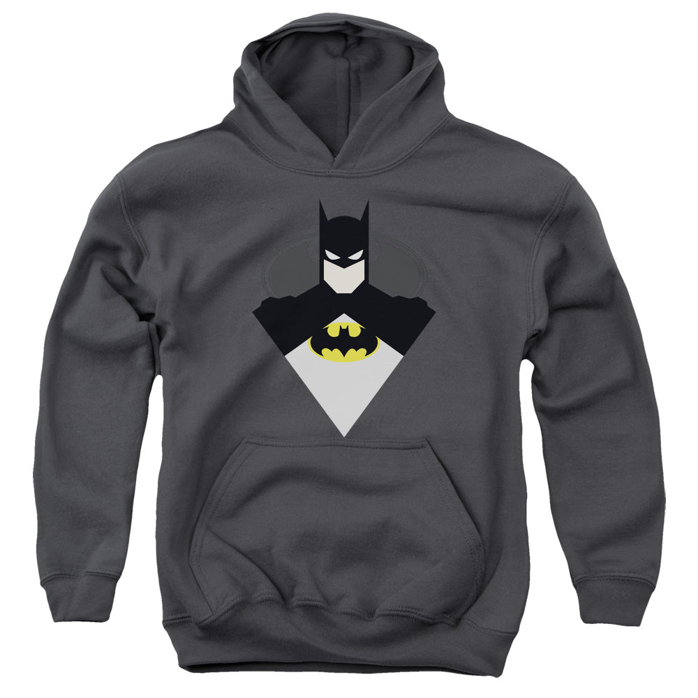 Batman Simple Bat Kids Youth Hoodie Charcoal Officially Licensed