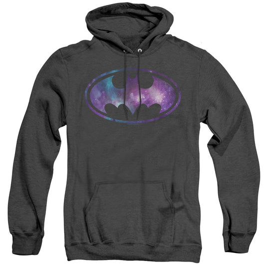 Batman Galaxy Signal Heather Mens Hoodie Black Officially Licensed