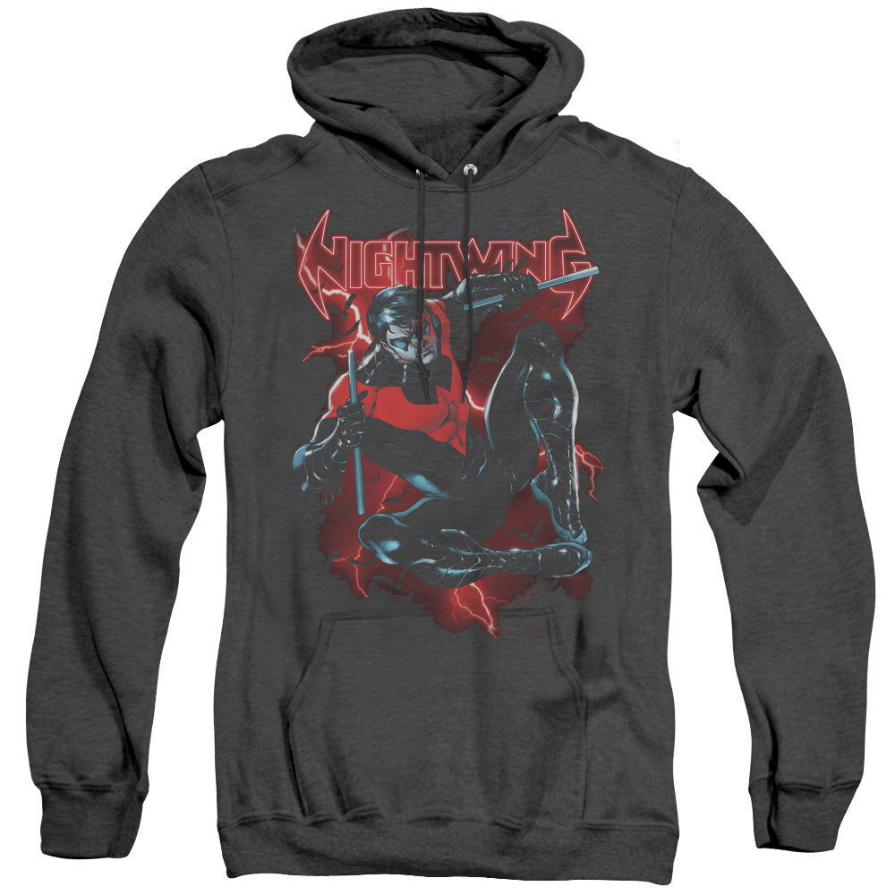 Batman Lightwing Heather Mens Hoodie Black Officially Licensed