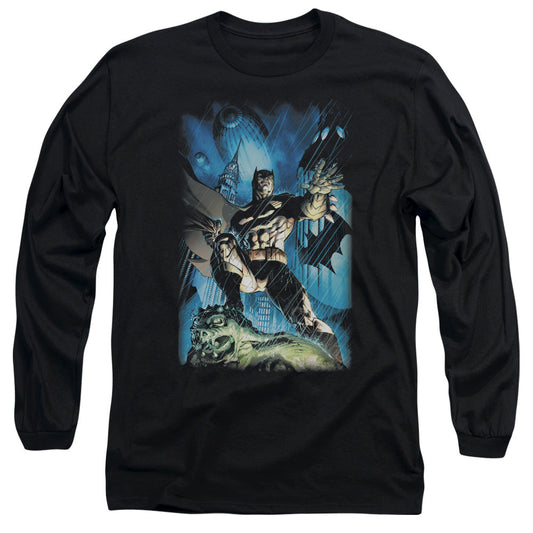 Batman Stormy Dark Knight Mens Long Sleeve Shirt Black Officially Licensed