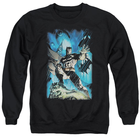Batman Stormy Dark Knight Mens Crewneck Sweatshirt Black