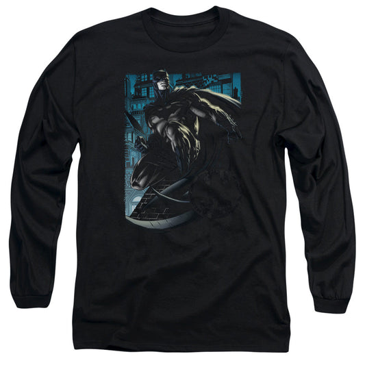 Batman Knight Falls In Gotham Mens Long Sleeve Shirt Black Officially Licensed