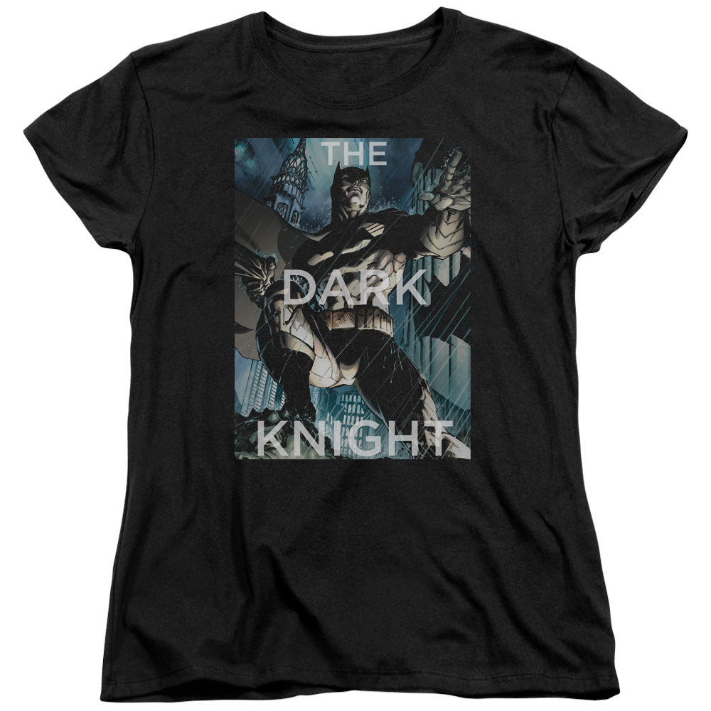Batman Fighting The Storm Womens T Shirt Black Officially Licensed