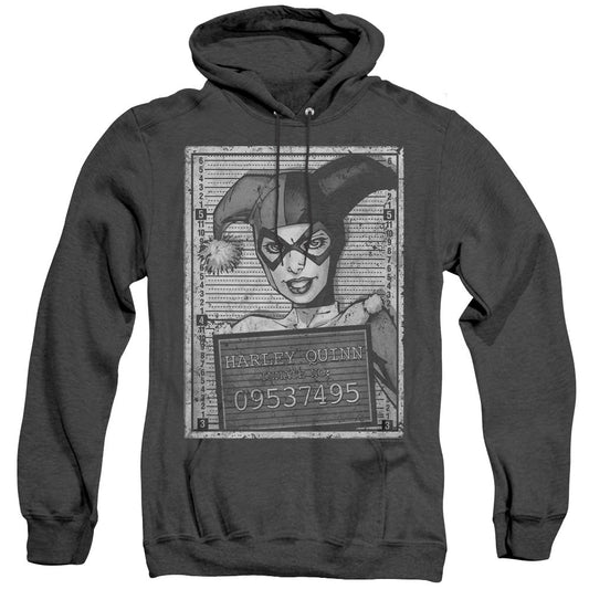 Batman Harley Inmate Heather Mens Hoodie Black Officially Licensed