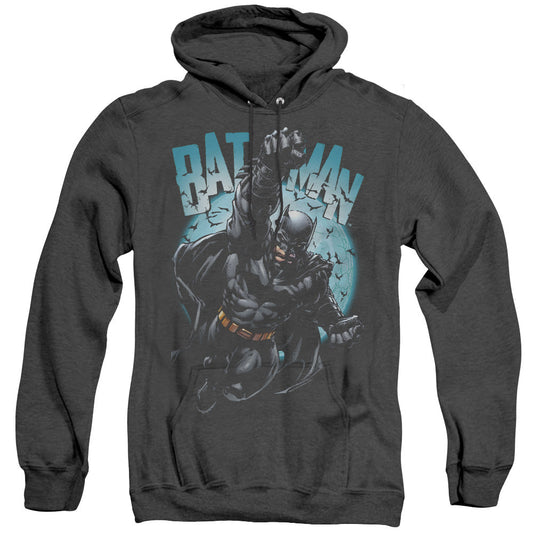 Batman Moon Knight Heather Mens Hoodie Black Officially Licensed