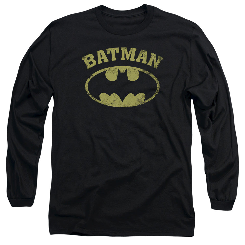 Batman Over Symbol Mens Long Sleeve Shirt Black Officially Licensed
