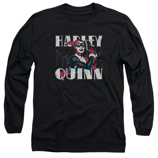 Batman Harley Bold Mens Long Sleeve Shirt Black Officially Licensed