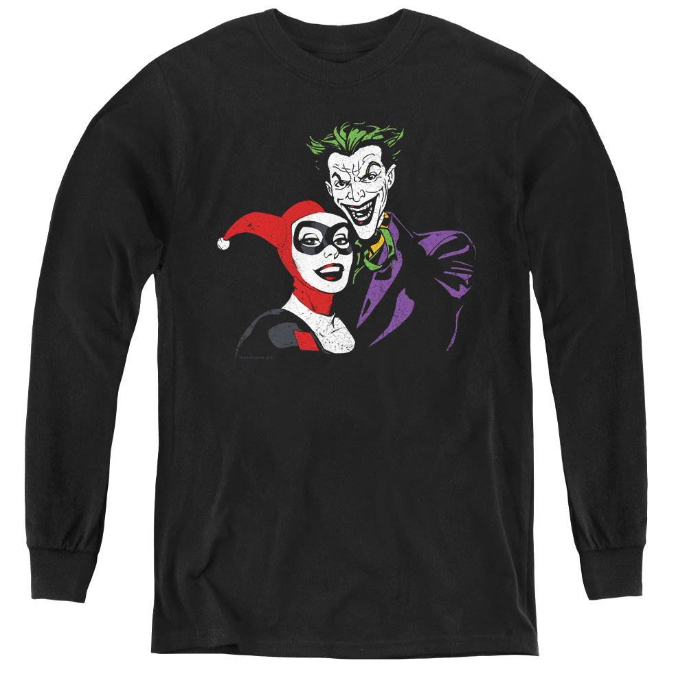 Batman Joker & Harley Long Sleeve Kids Youth T Shirt Black Officially Licensed