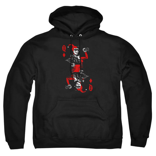Batman Quinn Of Diamonds Mens Hoodie Black Officially Licensed
