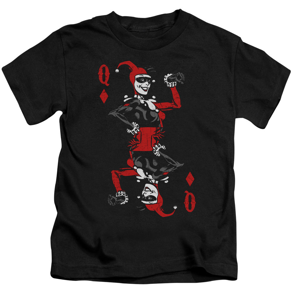 Batman Quinn Of Diamonds Juvenile Kids Youth T Shirt Black Officially Licensed