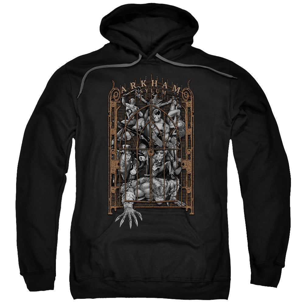 Batman Arkhams Gate Mens Hoodie Black Officially Licensed