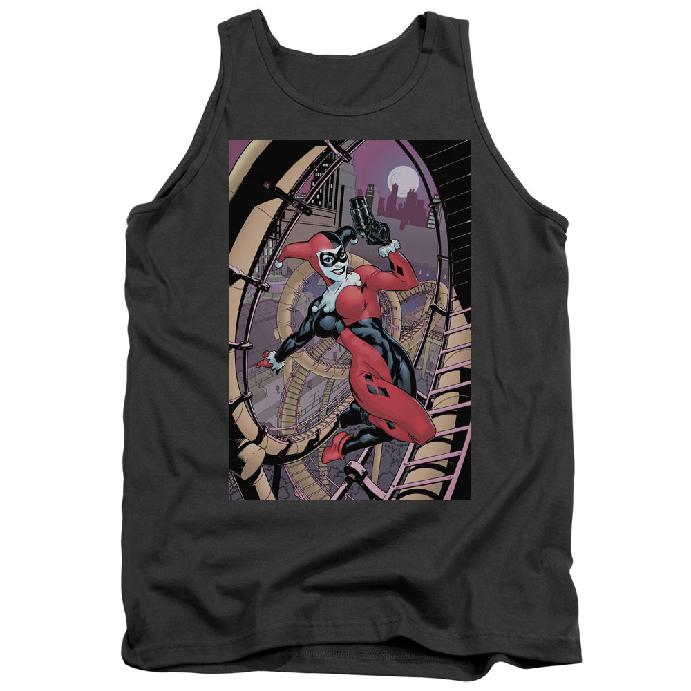 Batman Harley First Mens Tank Top Shirt Charcoal Officially Licensed