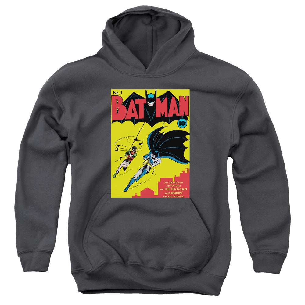Batman Batman First Kids Youth Hoodie Charcoal Officially Licensed