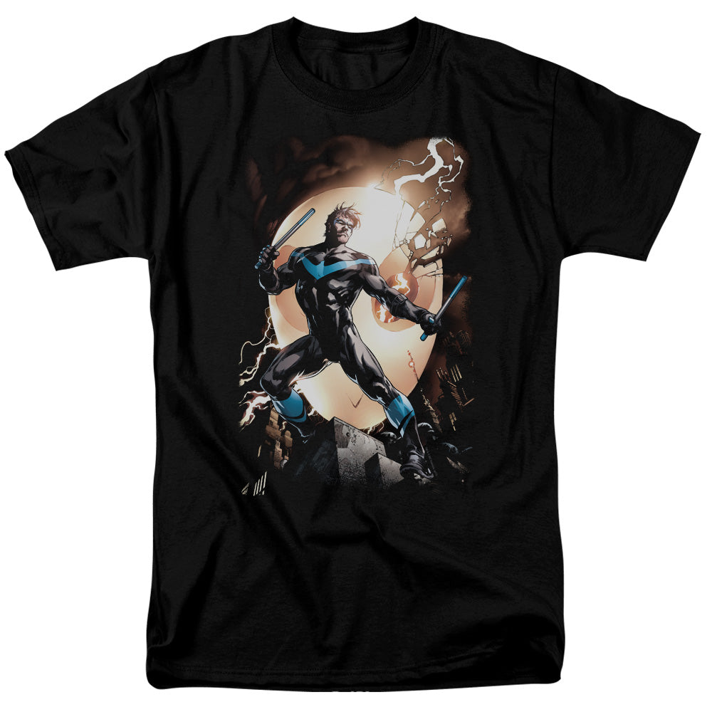 Batman Nightwing Against Owls Mens T Shirt Black Officially Licensed