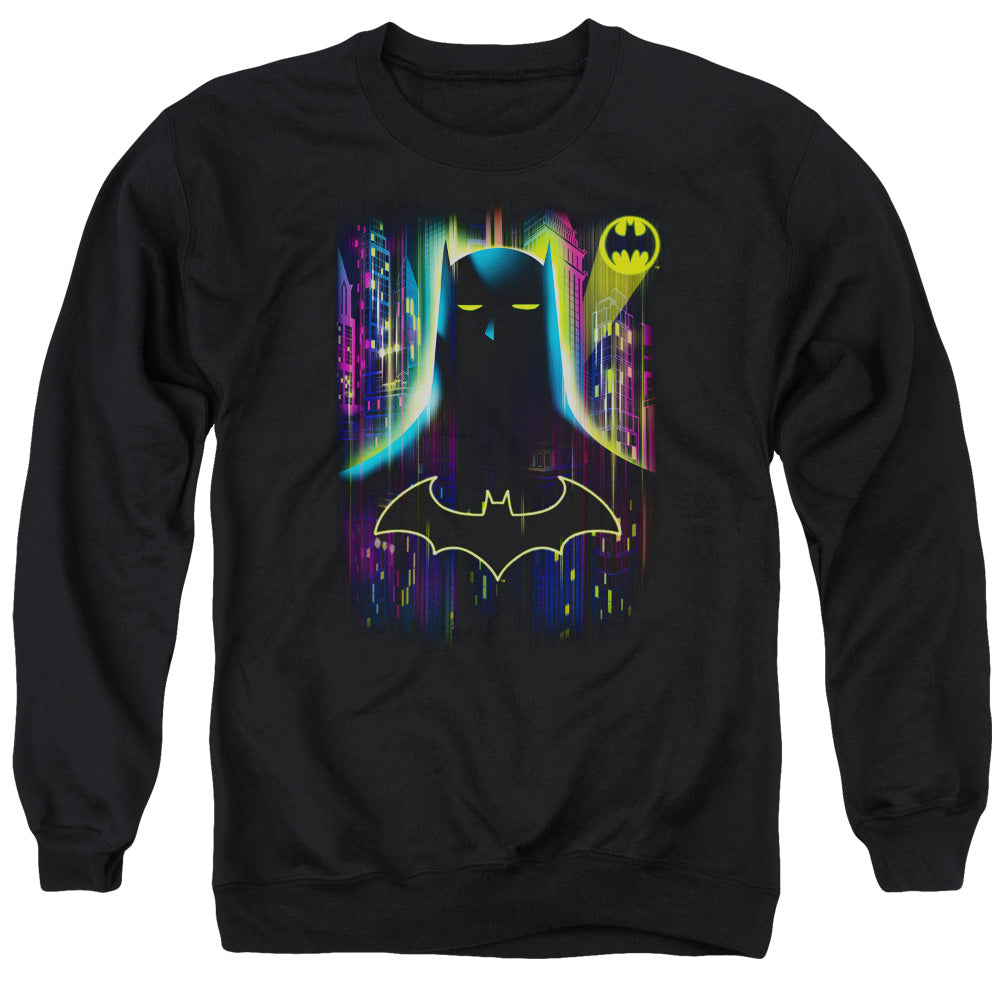 Batman Knight Lights Mens Crewneck Sweatshirt Black