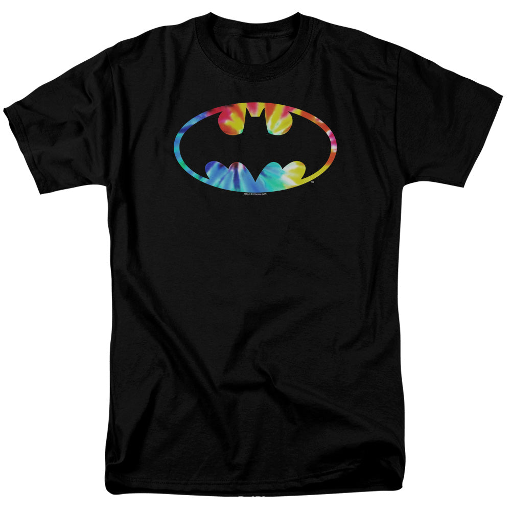 Batman Tie Dye Batman Logo Mens T Shirt Black Officially Licensed
