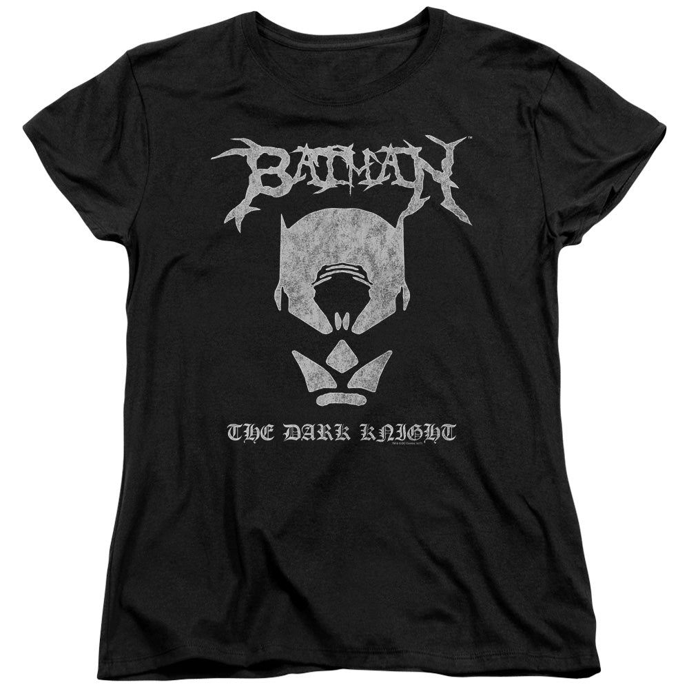 Batman Black Metal Batman Womens T Shirt Black Officially Licensed
