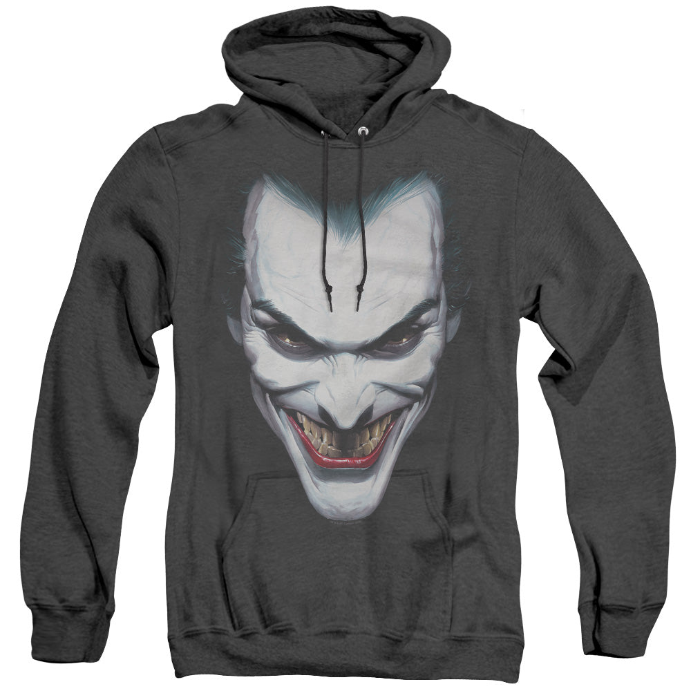 Batman Joker Portrait Heather Mens Hoodie Black Officially Licensed