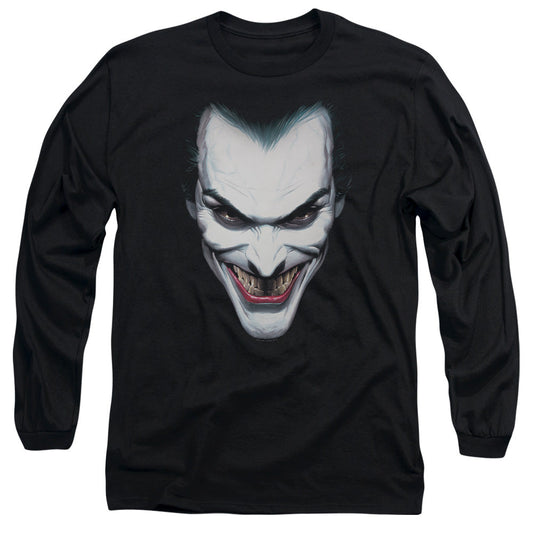 Batman Joker Portrait Mens Long Sleeve Shirt Black Officially Licensed