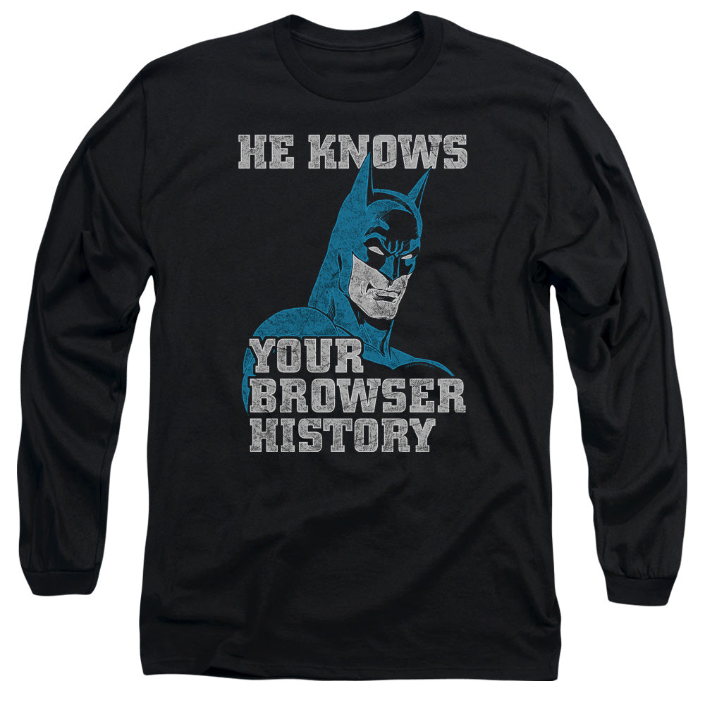 Batman Batman Knows Mens Long Sleeve Shirt Black Officially Licensed