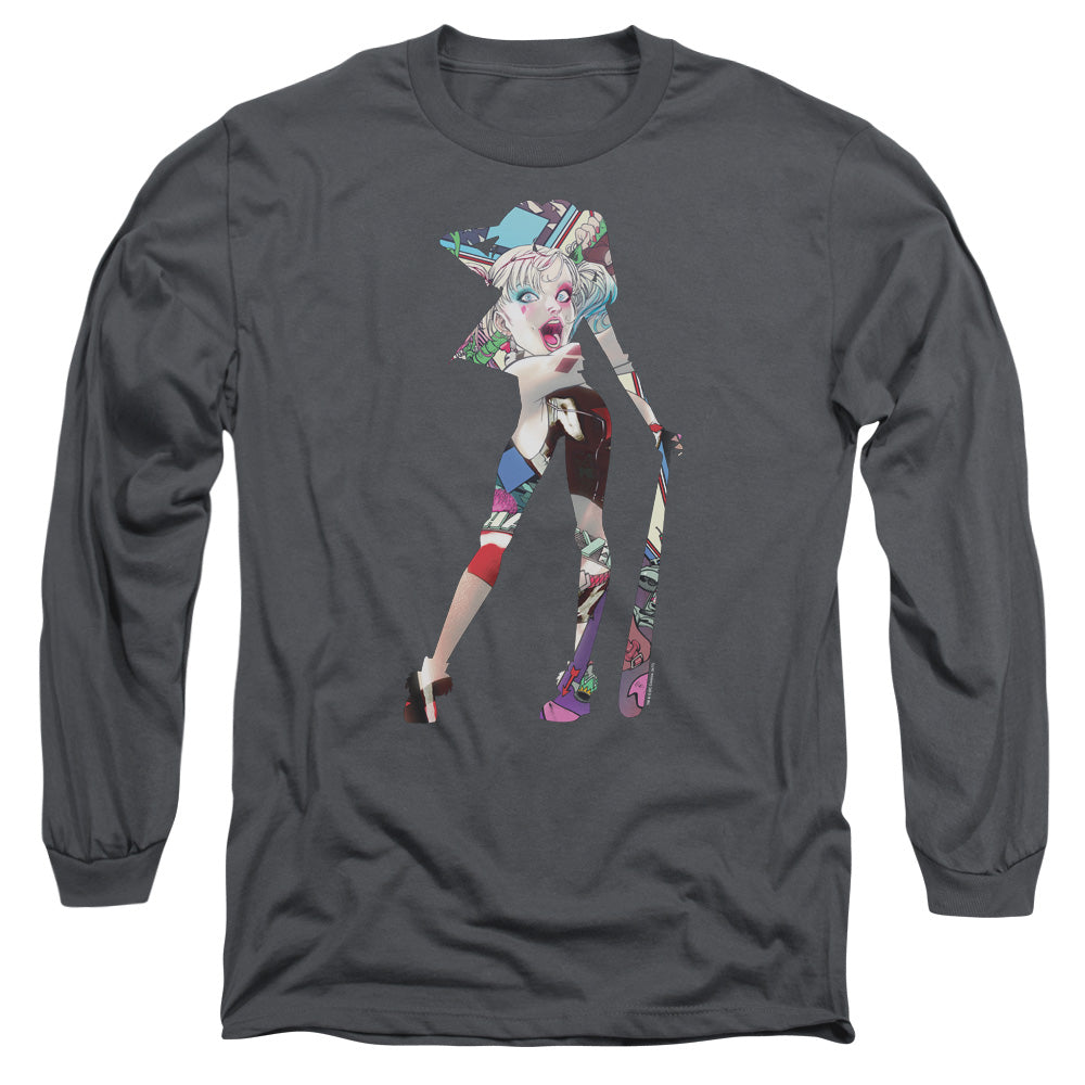 Batman Scene Inside Mens Long Sleeve Shirt Charcoal Officially Licensed