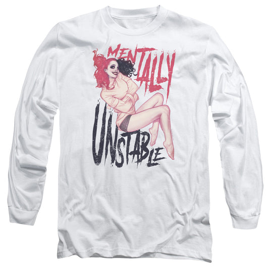 Batman Unstable Mens Long Sleeve Shirt White Officially Licensed