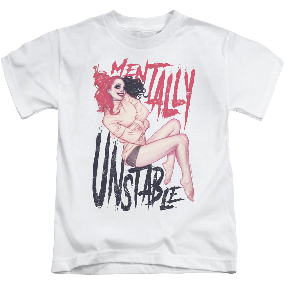 Batman Unstable Juvenile Kids Youth T Shirt White Officially Licensed