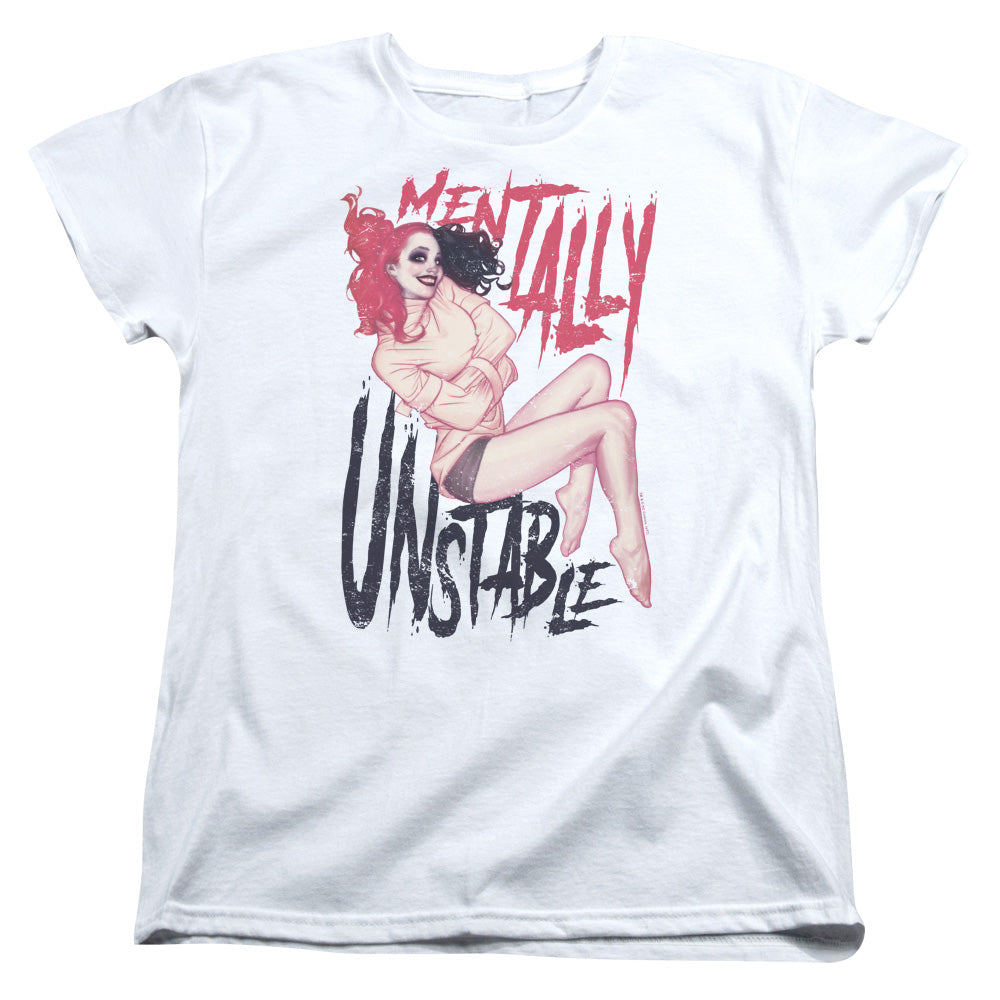 Batman Unstable Womens T Shirt White Officially Licensed