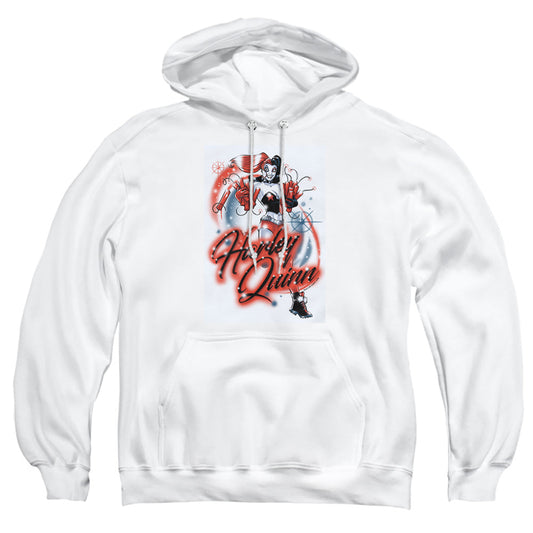 Batman Harley Airbrush Mens Hoodie White Officially Licensed